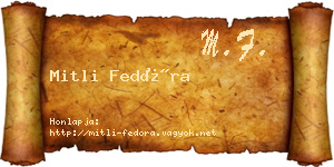 Mitli Fedóra névjegykártya